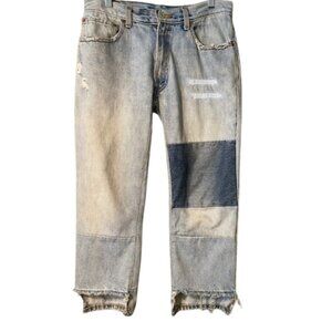 Nili Lotan Patchwork Cropped Jeans Reworked Denim Panel Designer